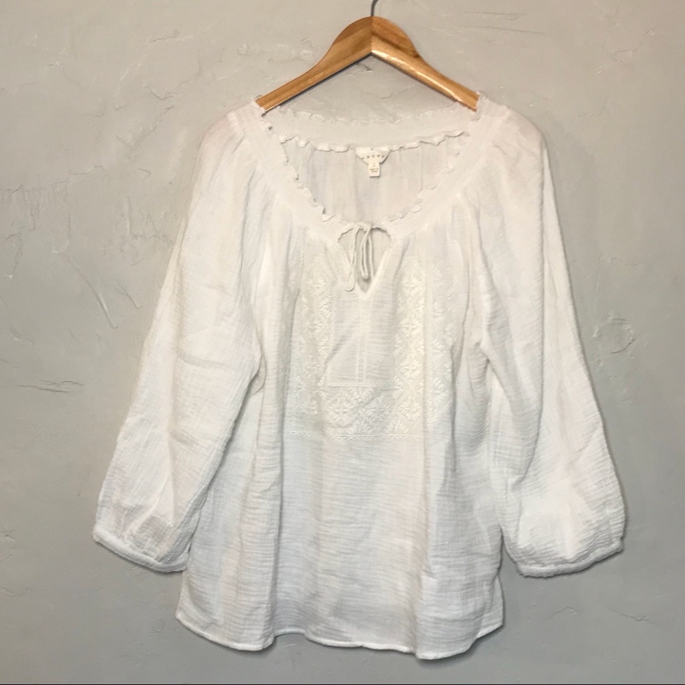 ADIVA oversized stretch White Blouse Sz L